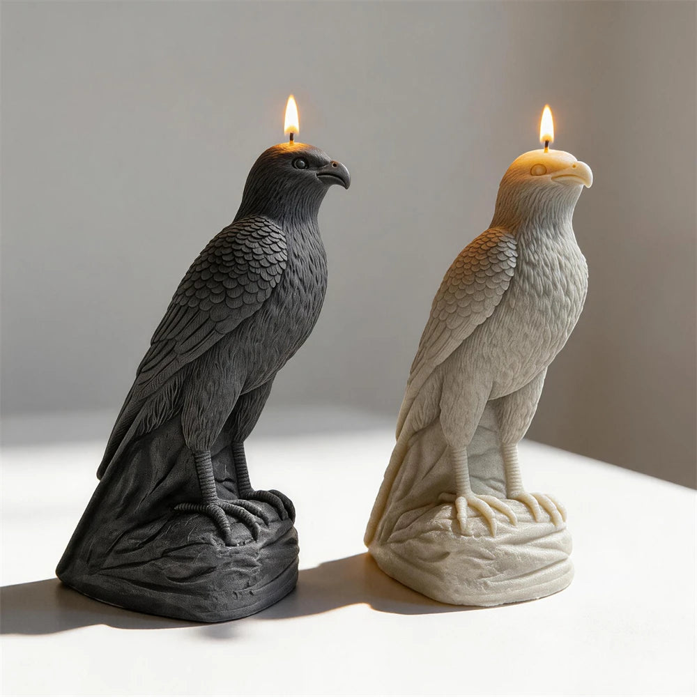 Arabian Falcon Statue Silicone Candle Mold for Decor