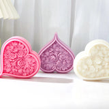 Rose Blossom Heart Shape Silicone Candle Mold