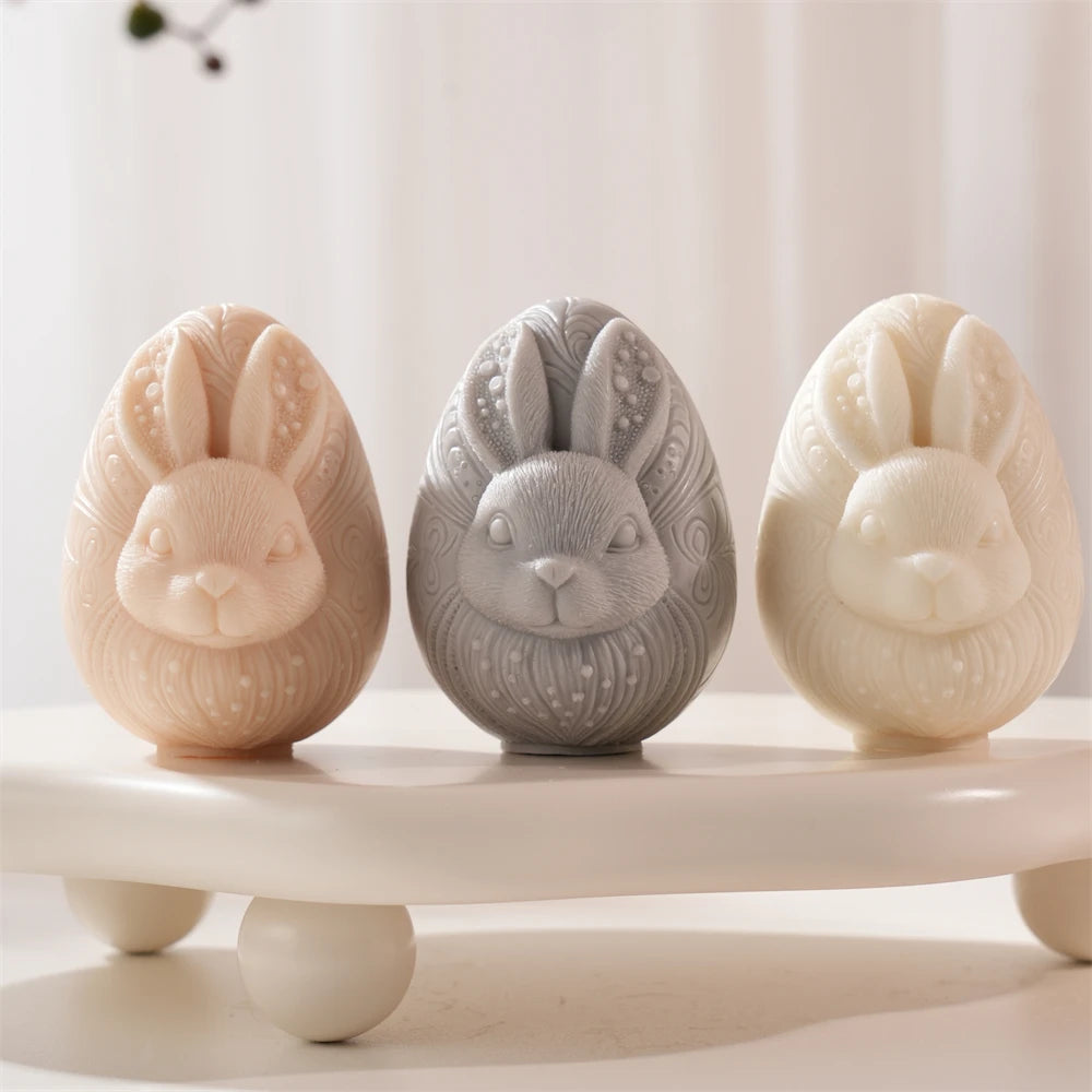 Easter Egg Rabbit Candle Silicone Mold DIY Craft