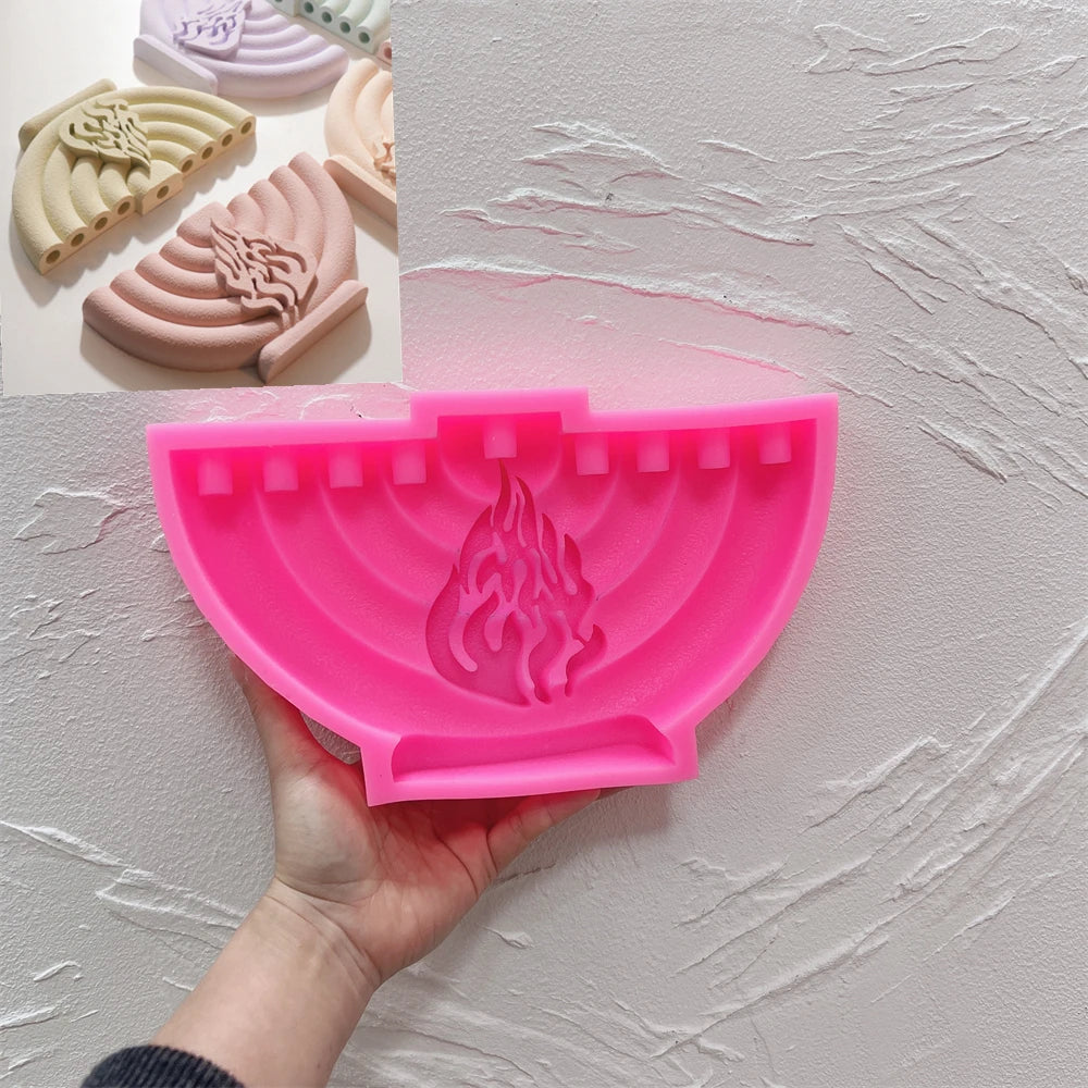 Hanukkah Menorah Candle Vessel Silicone Mold for Shabbat