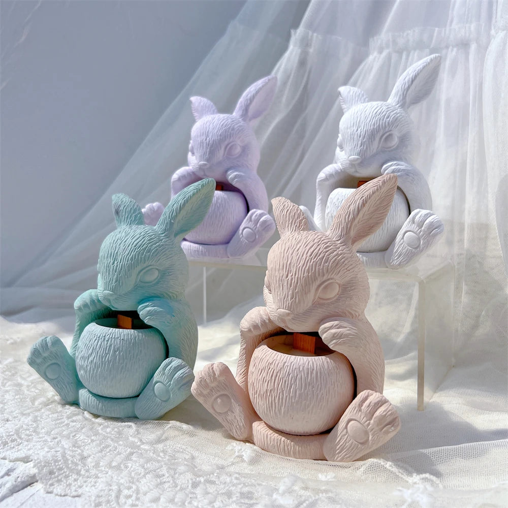 Rabbit Hollow Candle Holder Silicone Mold