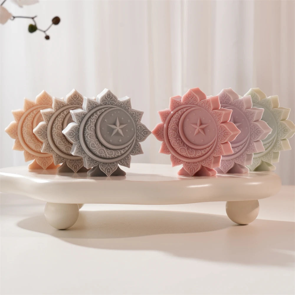 Flower Moon Ramadan Kareem Candle Silicone Mold DIY