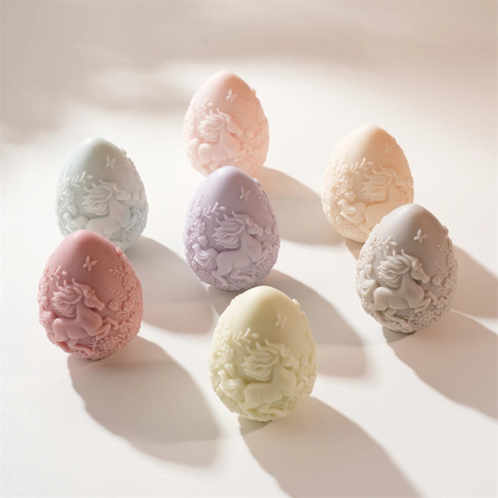 Horse Egg Candle Silicone Mold for Easter Decor