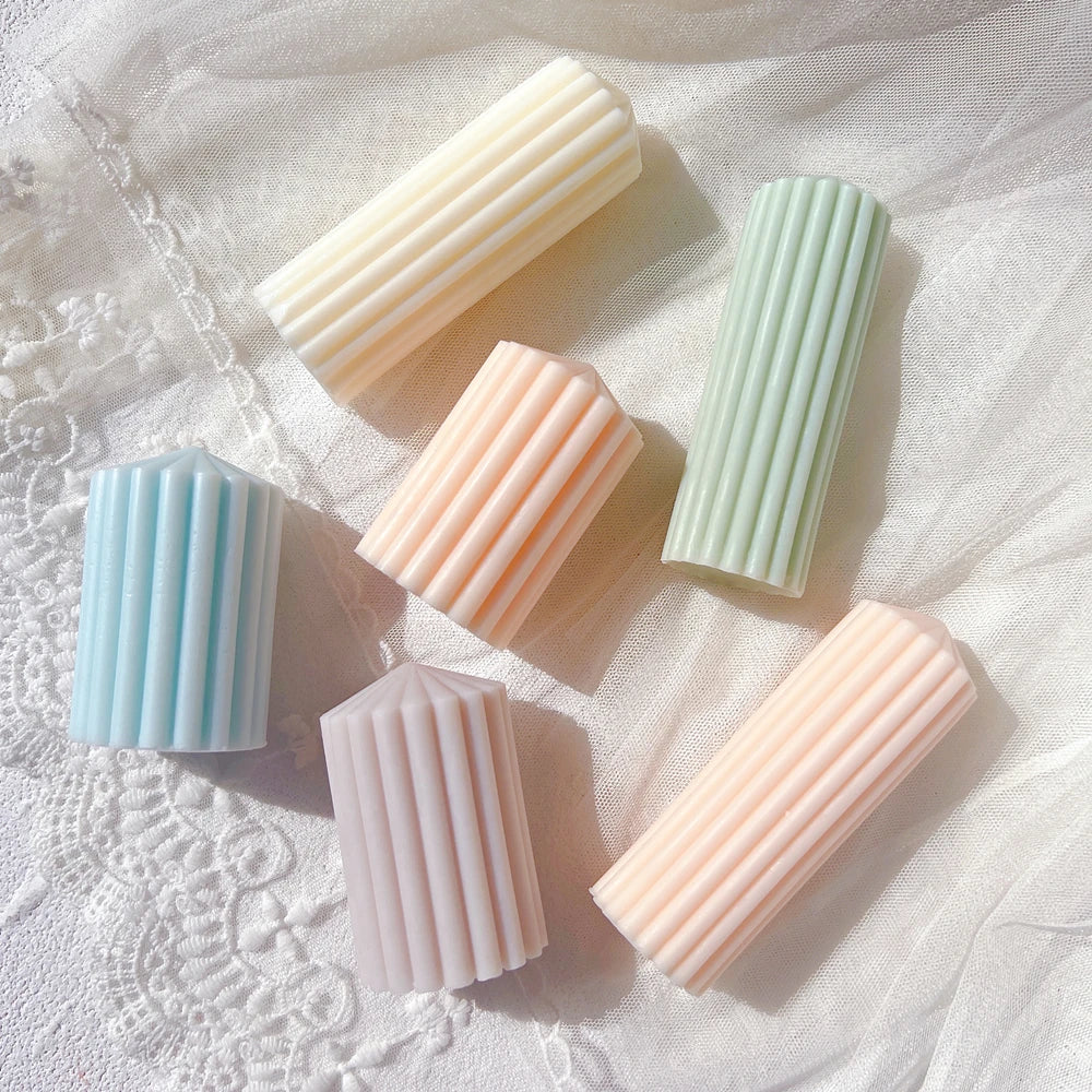 Unique Striped Column Pillar Candle Mold Silicone