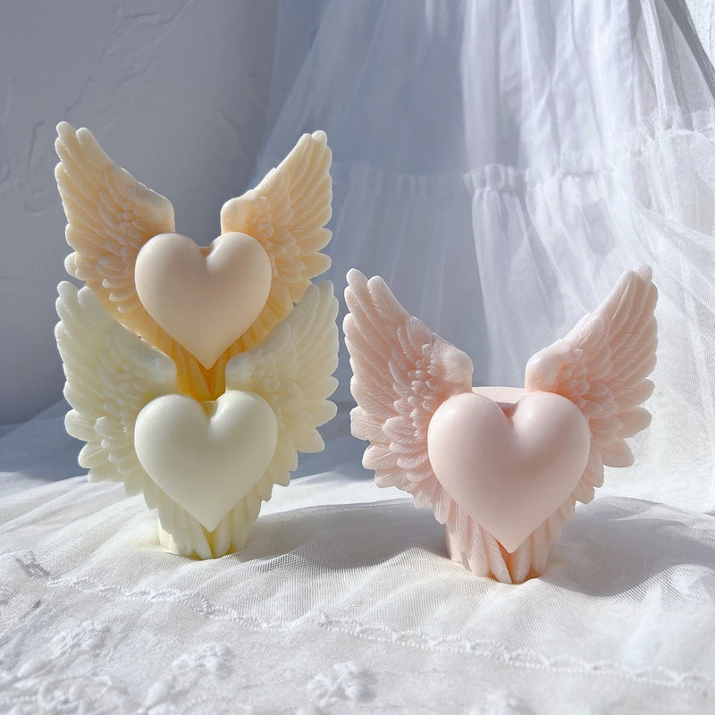 Angel Wing Heart Silicone Candle Mold