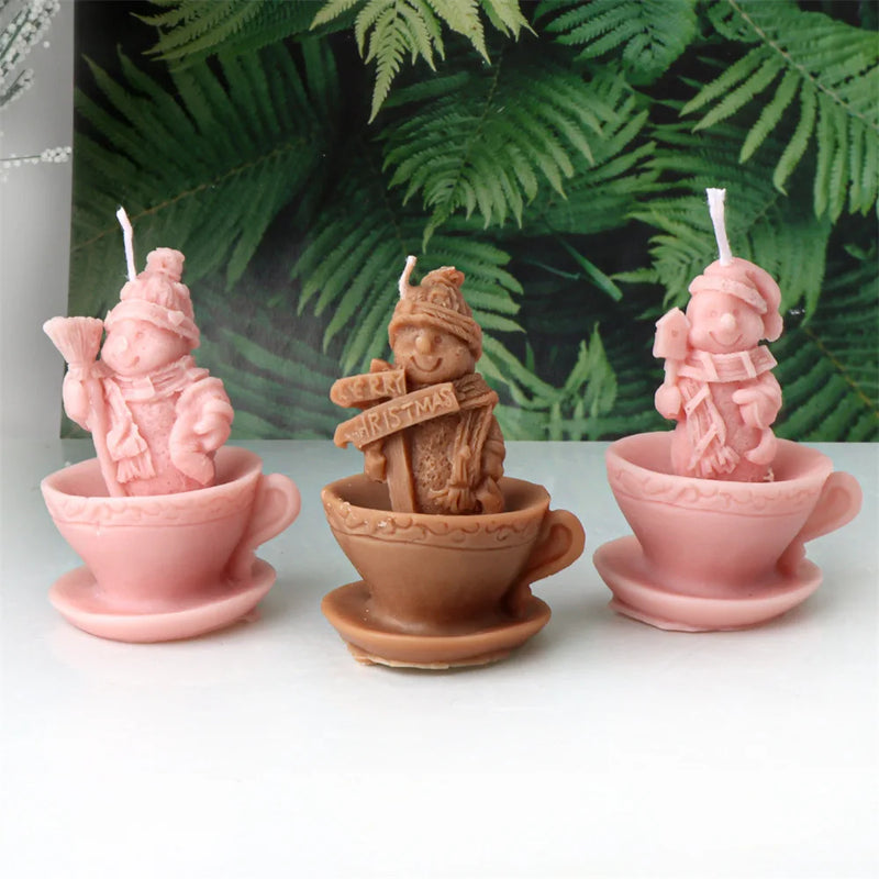 Christmas Mini Santa Cups Silicone Candle Mold - 8 Style