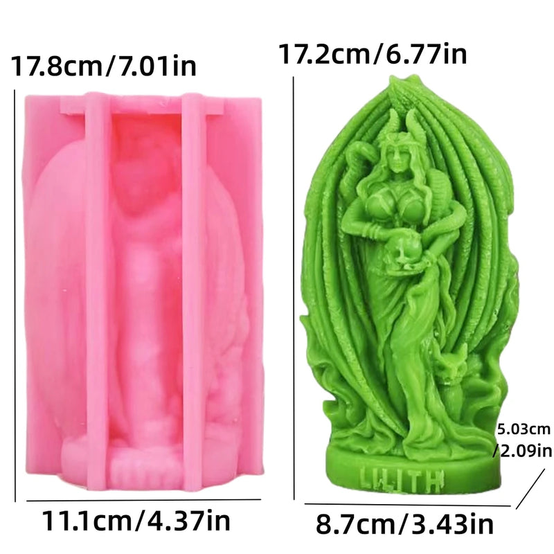 Lilith Goddess Statue Candle Mold Silicone