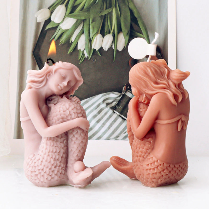 Delicate Mermaid Shape Silicone Candle Mold