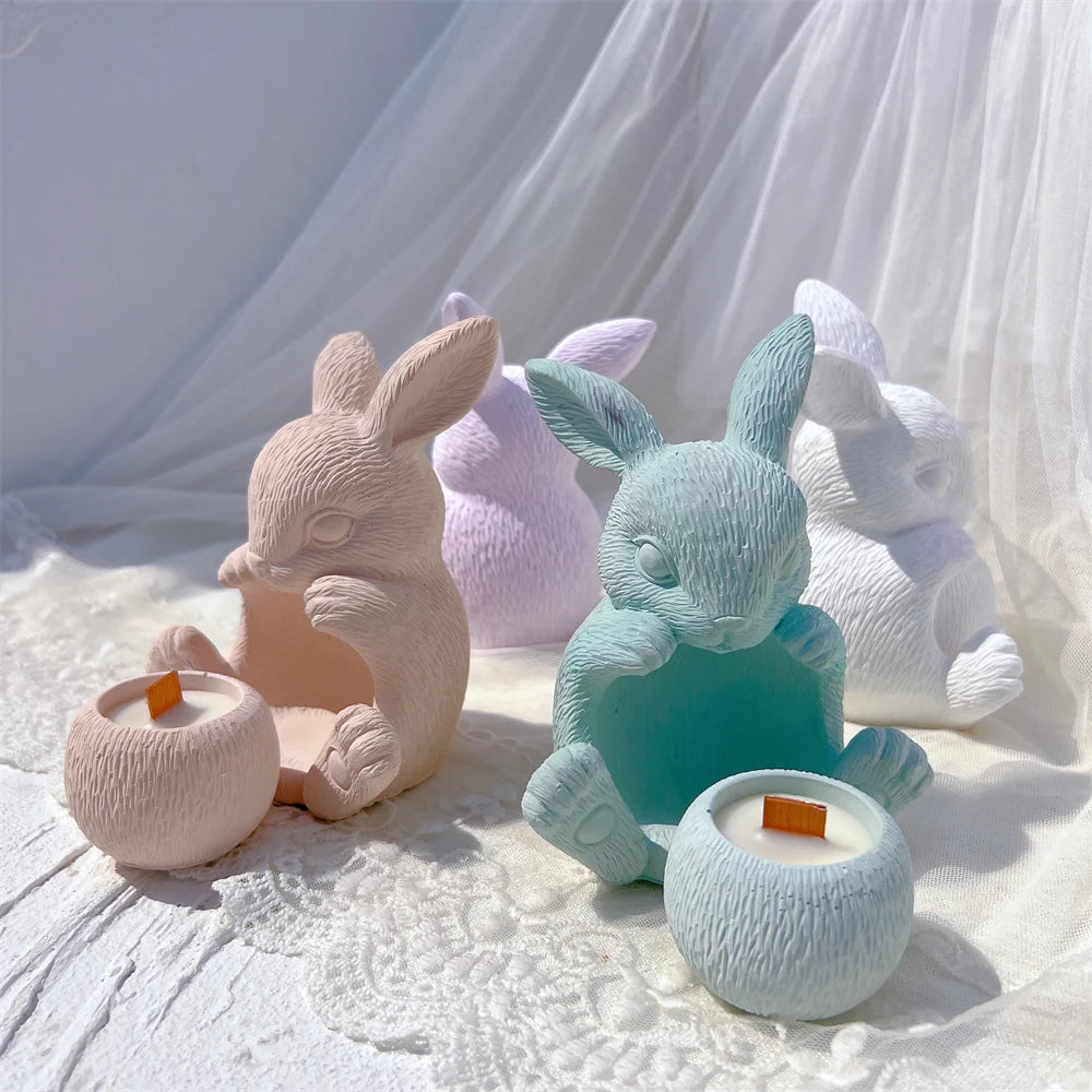 Rabbit Hollow Candle Holder Silicone Mold
