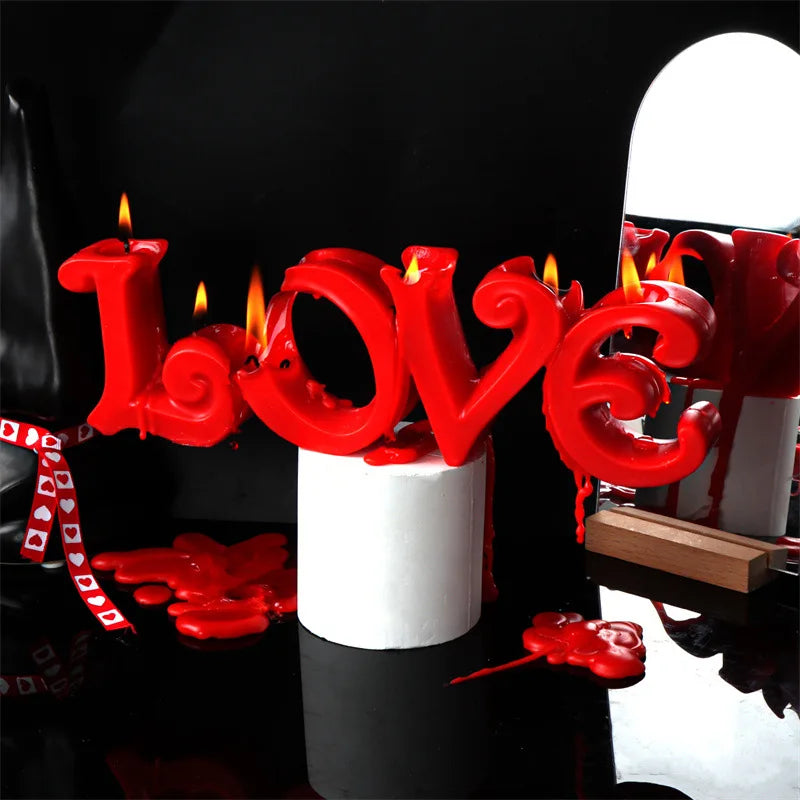 Large Size Love Letters Candle Mold Valentine's Day Decor DIY