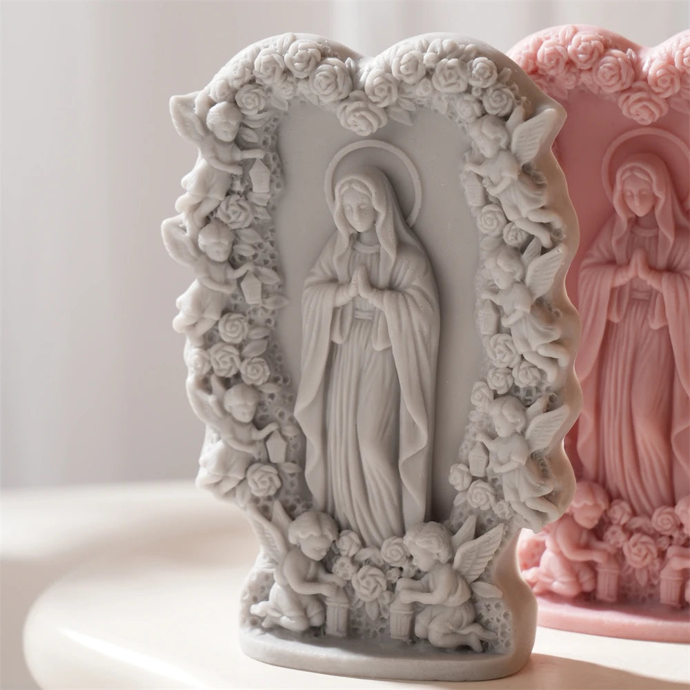 Virgin Mary Sculpture Silicone Candle Mold