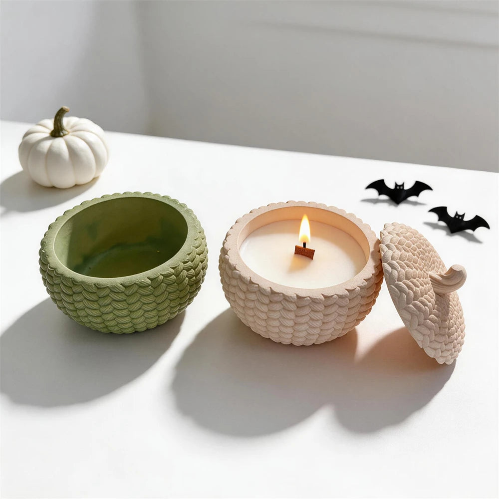 Knit Pumpkin Candle Vessel Silicone Mold
