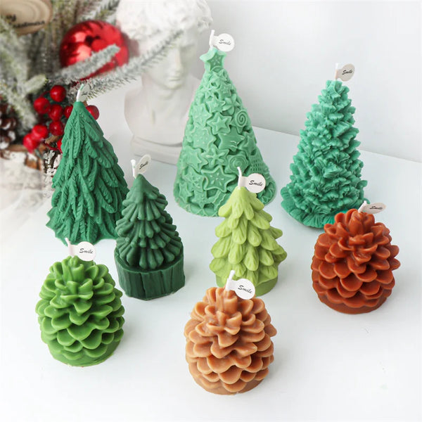 Enchanted Forest Christmas Tree Candle Molds