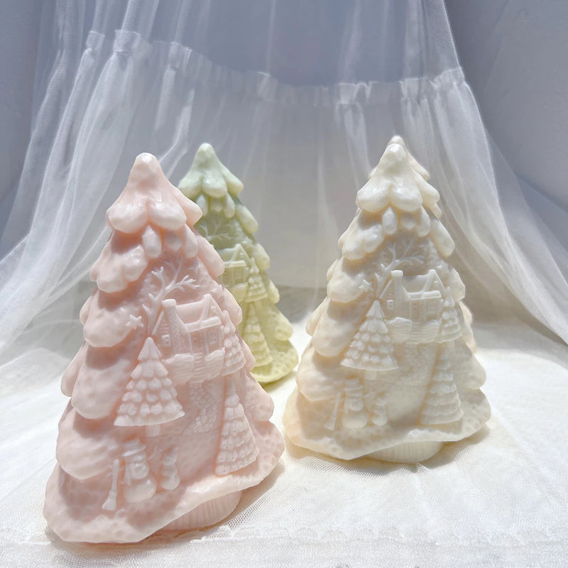 15CM Details Christmas Tree Silicone Candle Mold