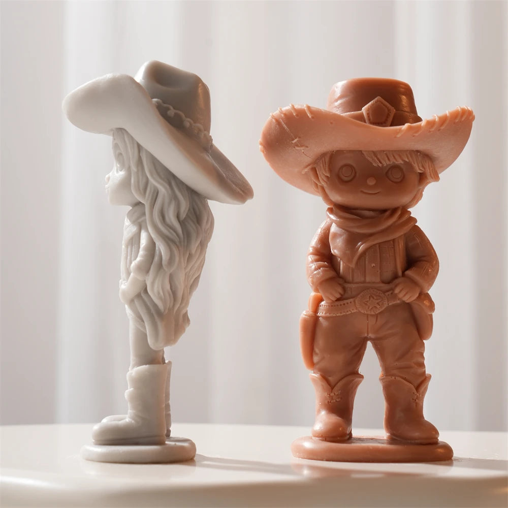 Cowboy & Cowgirl Silicone Candle Mold
