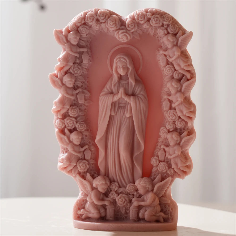 Virgin Mary Sculpture Silicone Candle Mold
