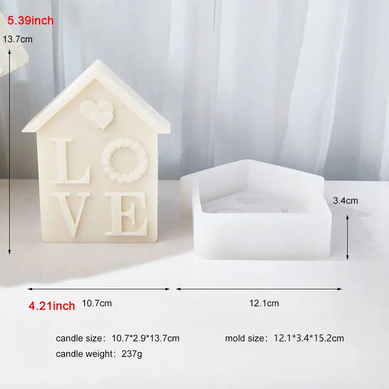 5.39INCH Love House Candle Mold