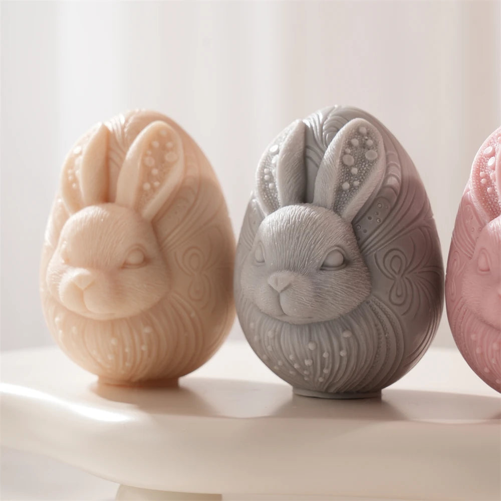 Easter Egg Rabbit Candle Silicone Mold DIY Craft