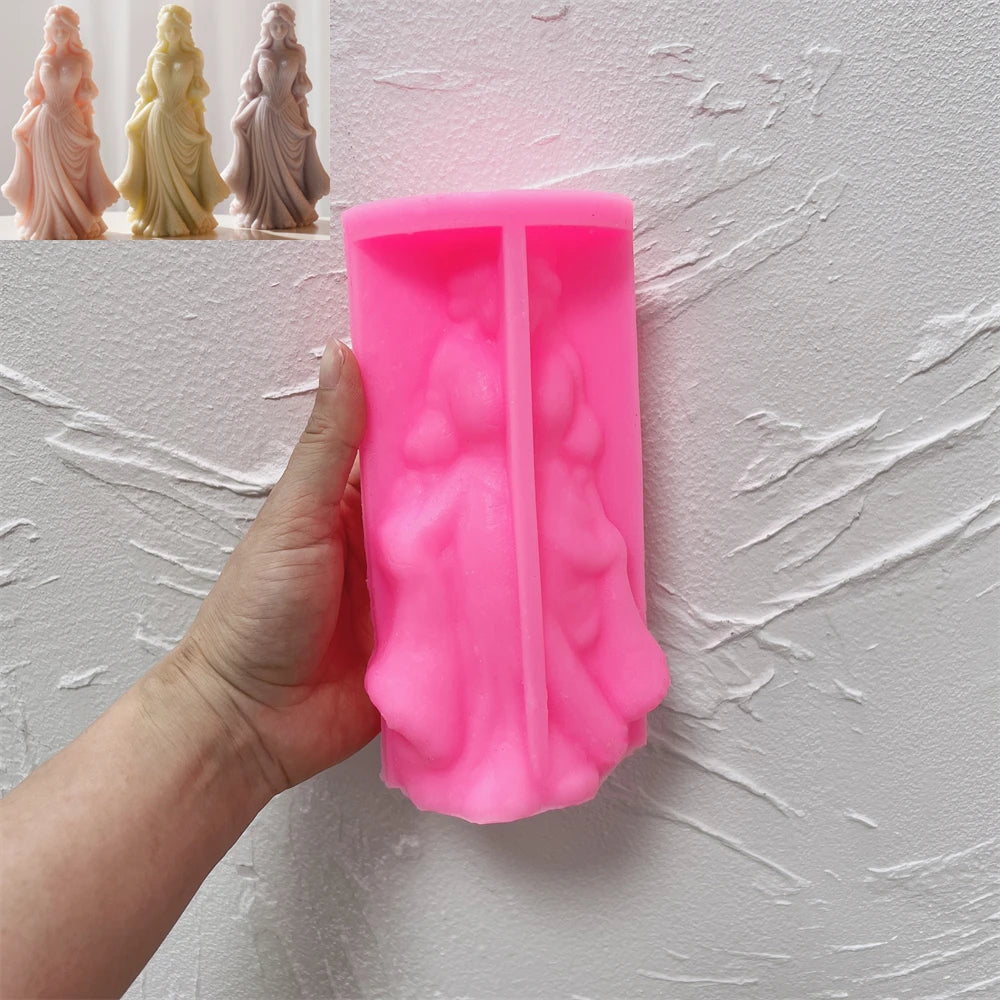 3D Elegant Woman Silicone Candle Mold