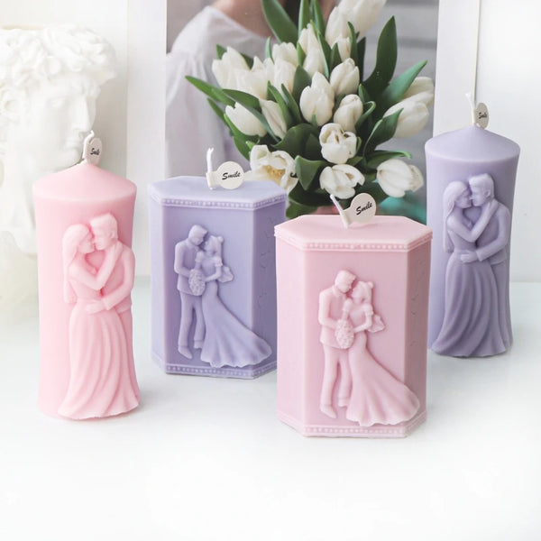 Embossed Married Couple Silicone Candle Mold