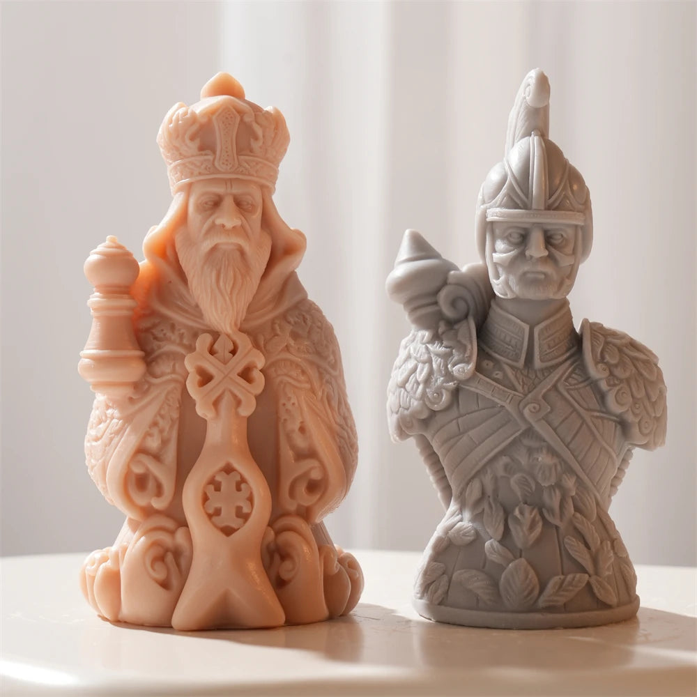 3D Chess Piece Silicone Candle Molds