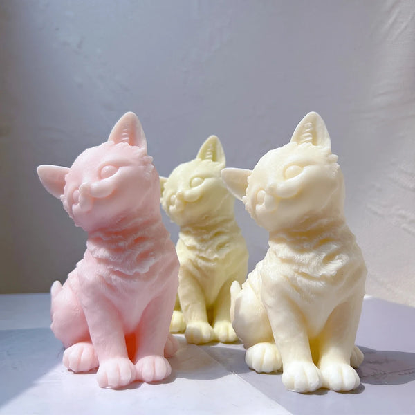 Sitting Cute Cat Silicone Candle Mold