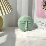 Circular Face Closed Eyes Silicone Candle Mold