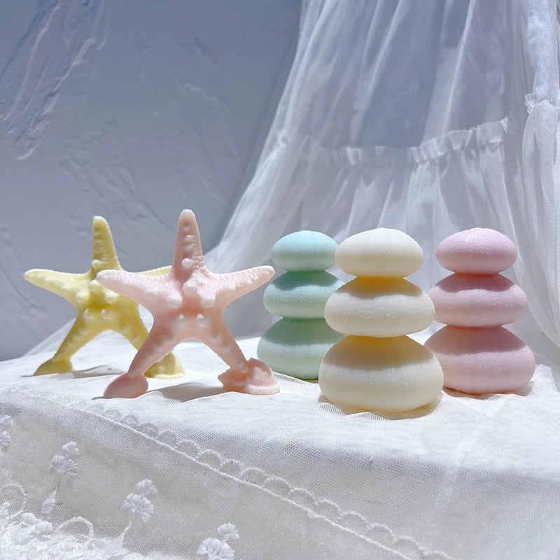 Starfish & Seashells Silicone Candle Mold – Coastal Theme Wax Mold