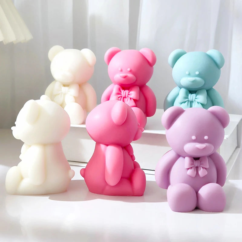 Bowtie Bear Silicone Candle Mold