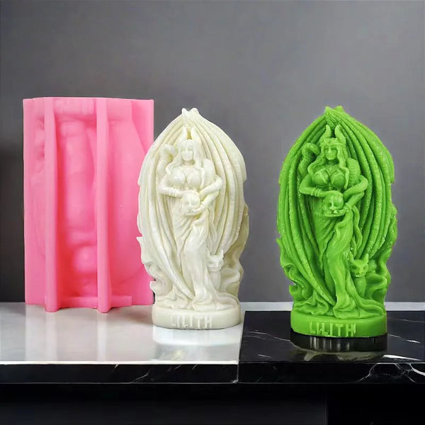 Lilith Goddess Statue Candle Mold Silicone