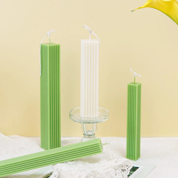 Ribbed Rectangular Pillar Candle Mold