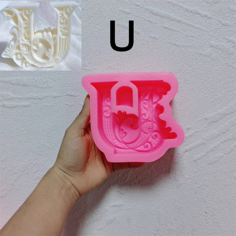 Floral Alphabet Candle Molds