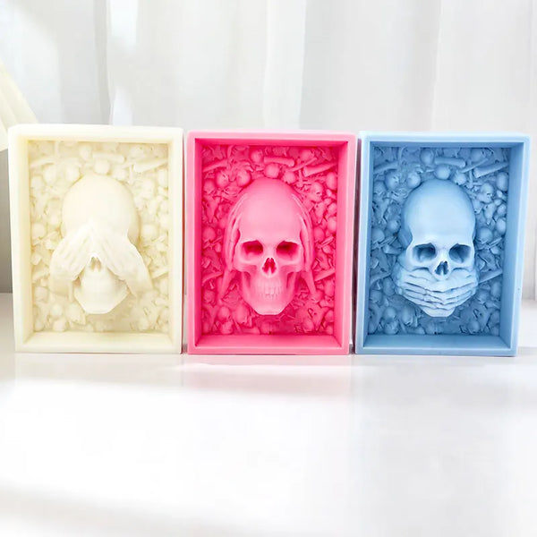 Trinity Skull Wisdom Candle Mold