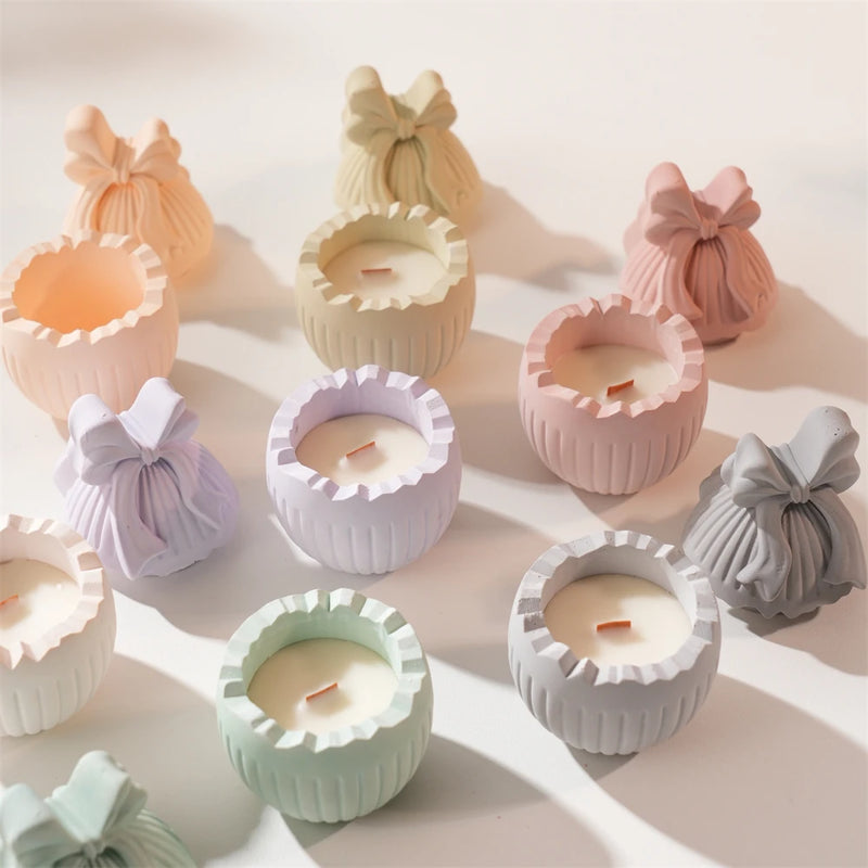 Easter Egg Candle Jar Silicone Mold with Bow Design