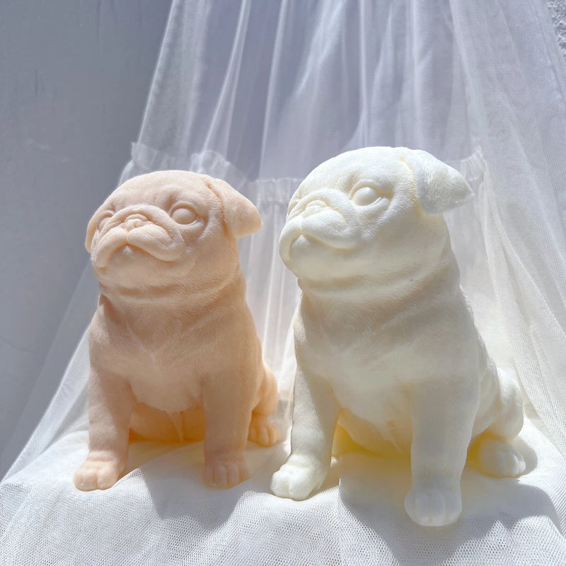 Sitting Pug Dog Candle Mold