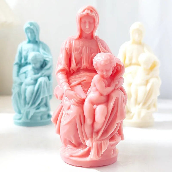 Virgin Mary Mother and Child Soy Wax Candle Mold