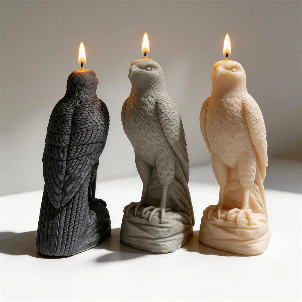 Arabian Falcon Statue Silicone Candle Mold for Decor