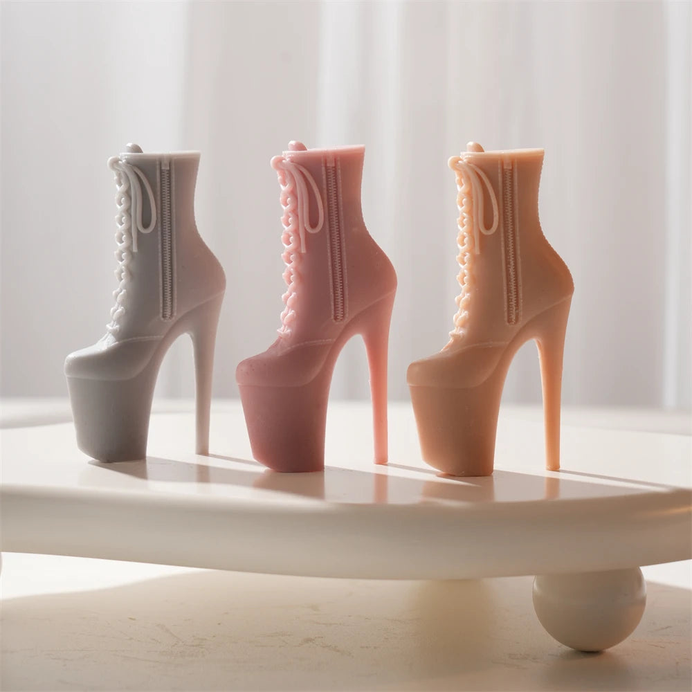 High Heel Platform Boot Candle Silicone Mold