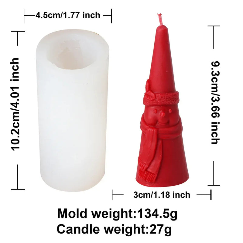 Long Hat Christmas Silicone Candle Molds