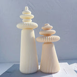 Cylindrical Striped Pillar Candle Mold