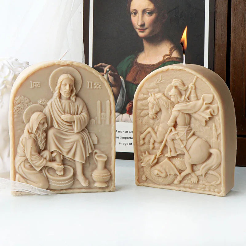 Jesus Enthronement Silicone Mold for Candle Making