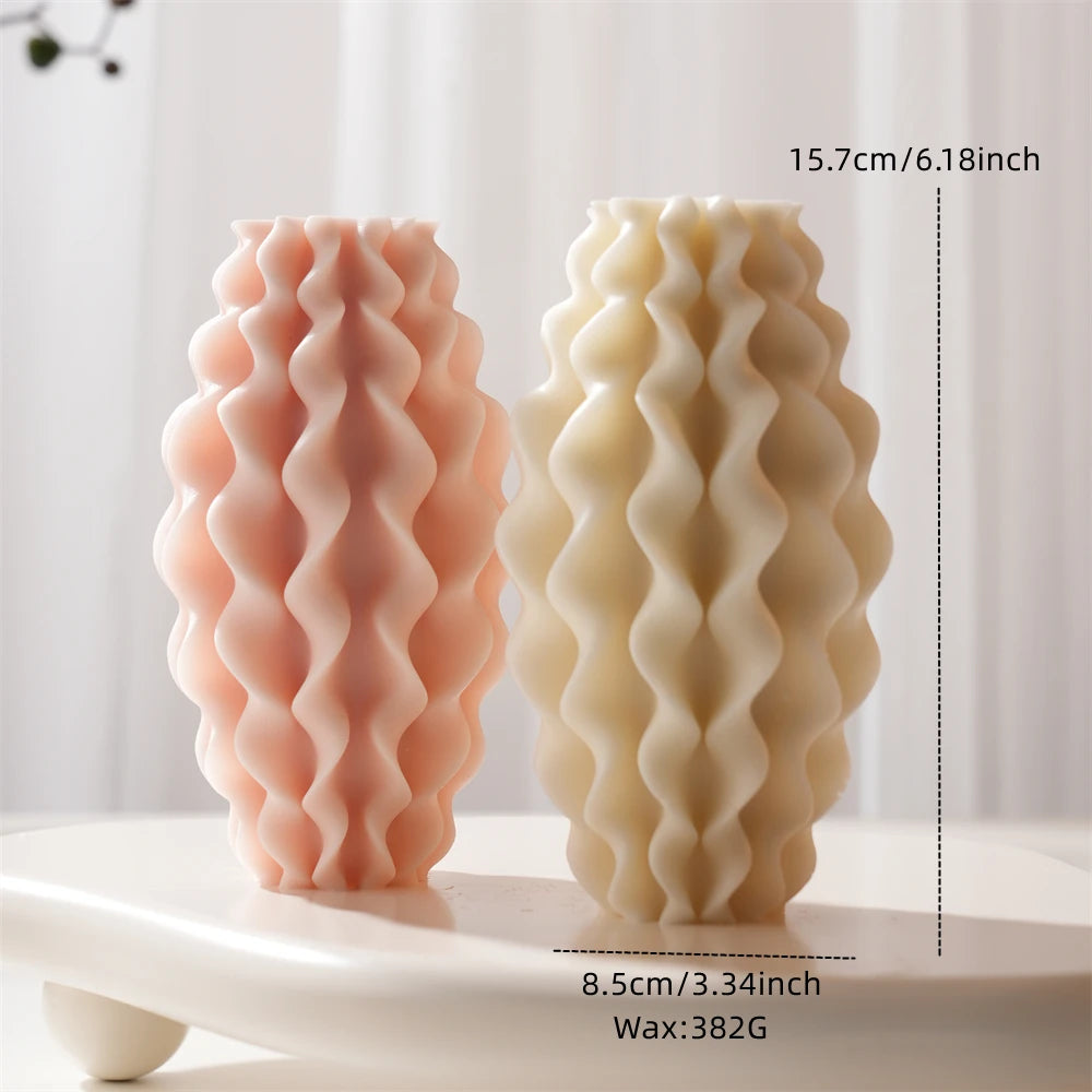 Geometric Wave Twirl Pillar Candle Silicone Mold