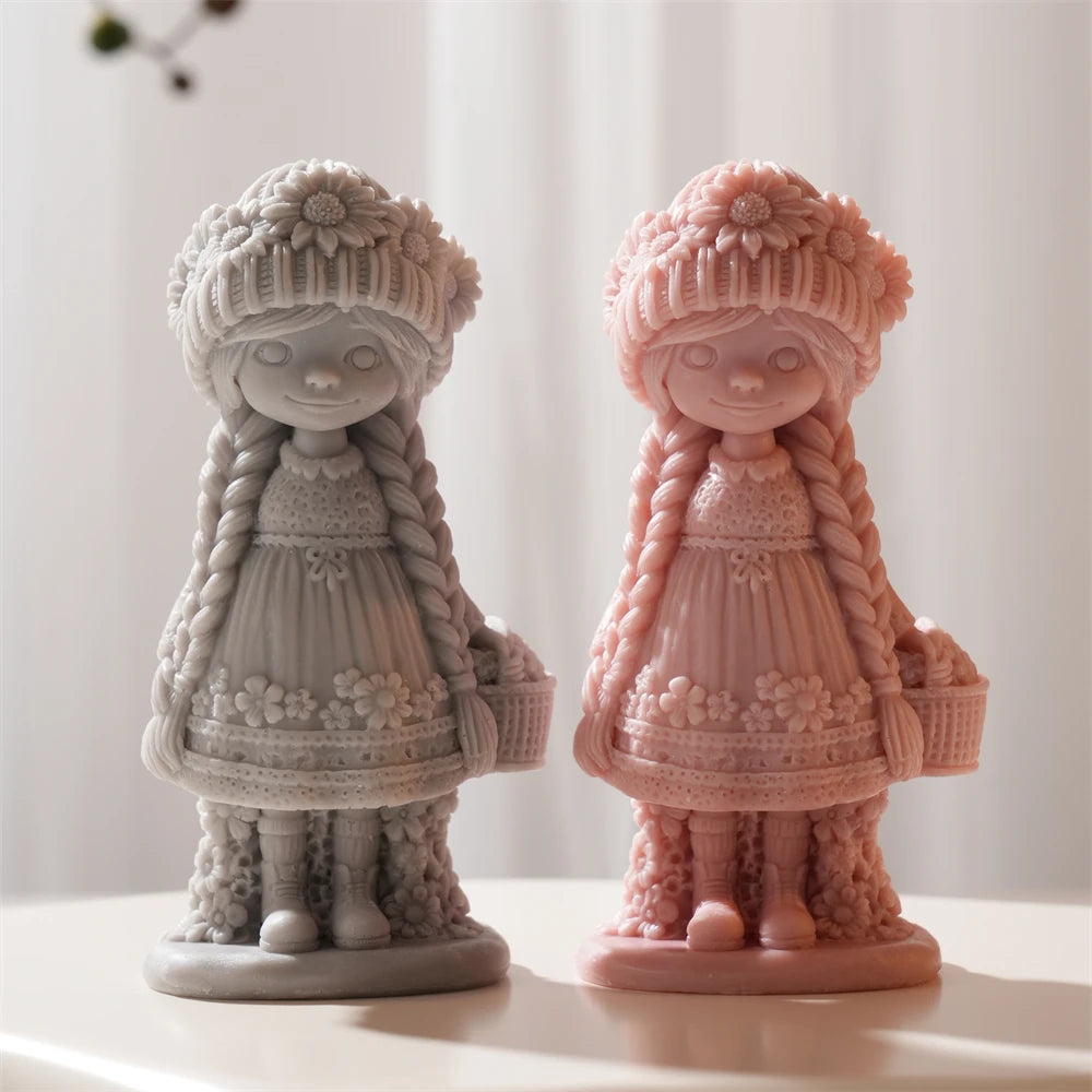 DIY Boho Sunflower Girl Silicone Candle Mold