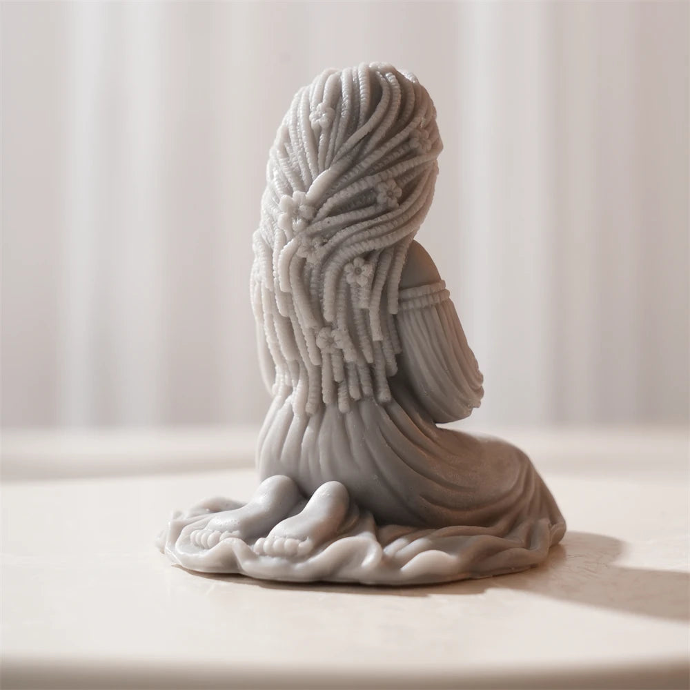 Prayer Women Statue Candle Silicone Mold for Wax