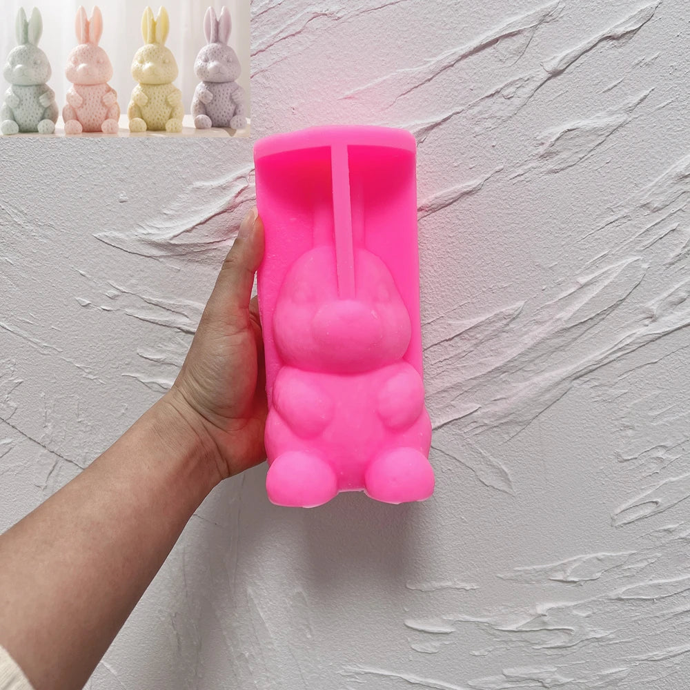 Strawberry Bunny & Bear House Candle Silicone Mold