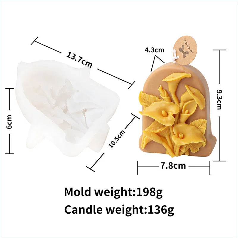 3D Flower Shape Scented Candle Silicone Mold