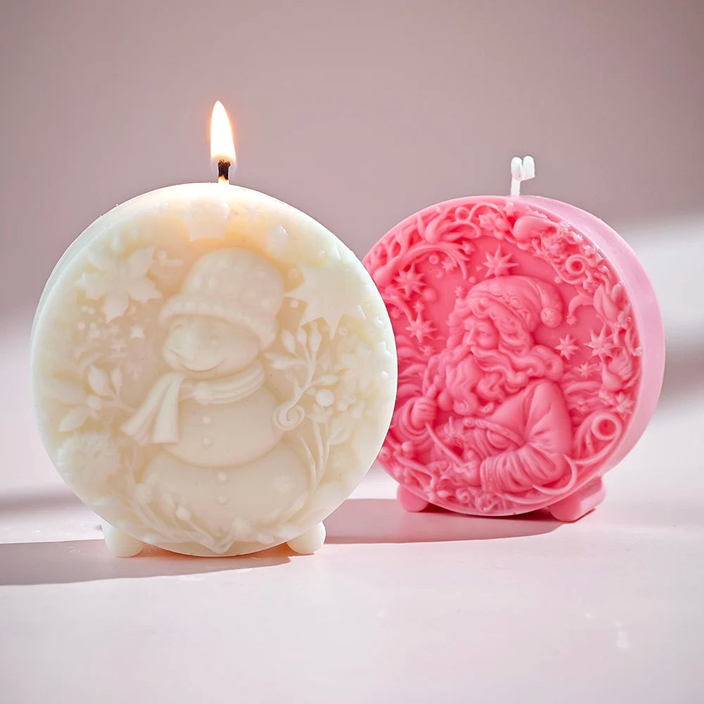 Winter Hat Snowman Candle Mold