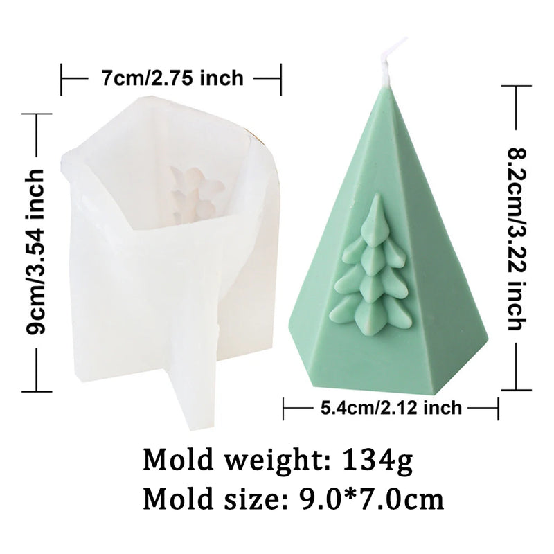 New Creative Christmas Tree Candle Silicone Mold