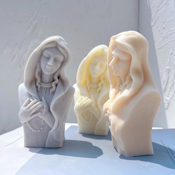 Praying Virgin Mary Sculpture Silicone Candle Mold