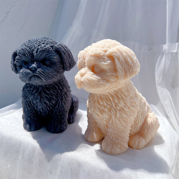 Sitting Shih Tzu Puppy Silicone Candle Mold